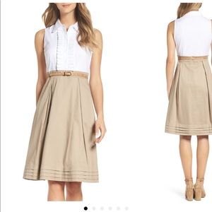 Eliza J ruffle front shirt dress